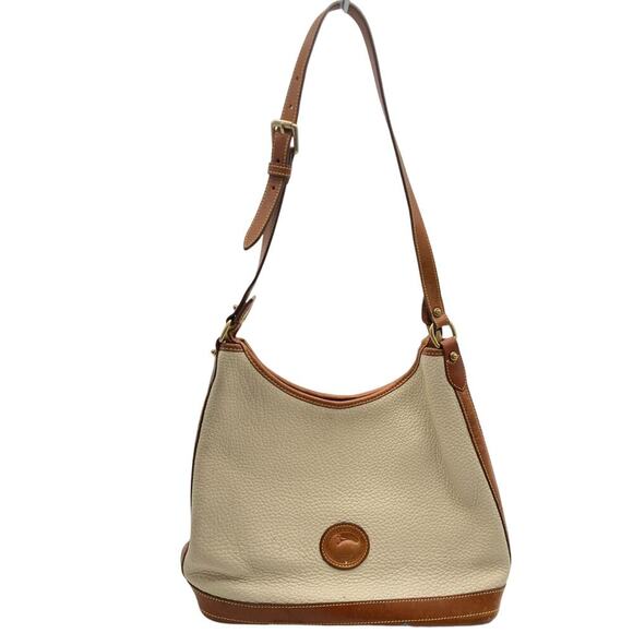 Vintage Auth Dooney & Bourke Cream Equestrian Style Shoulder Bag - Picture 1 of 7